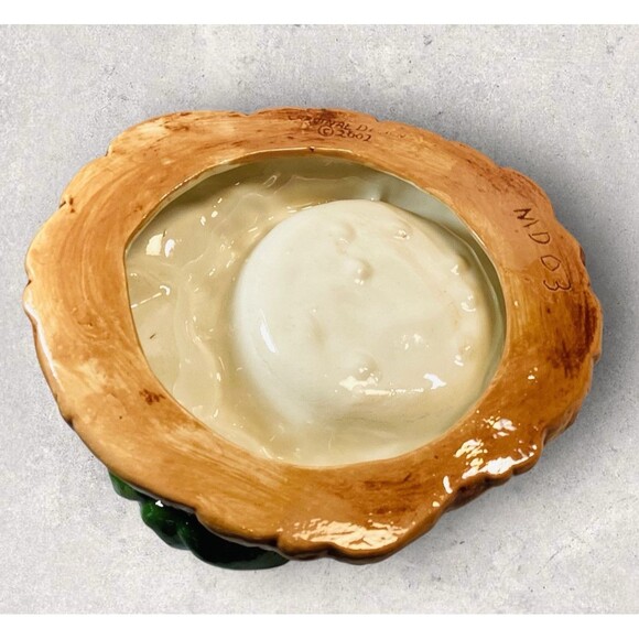 Three Frogs Ceramic Shallow Planter Trinket Dish Cardinal Designs Mold Glossy - Picture 5 of 6